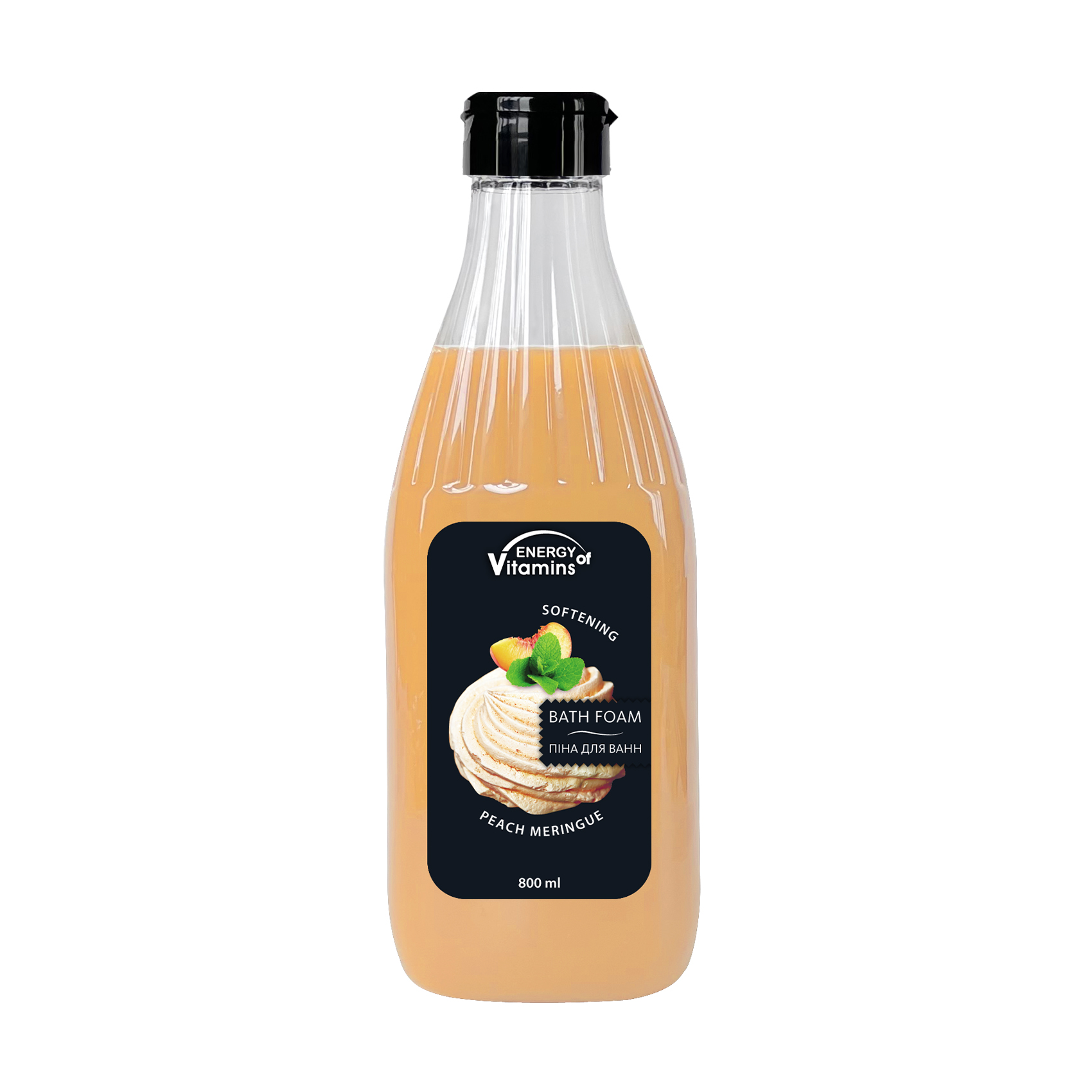 Заспокійлива піна для ванни ENERGY of Vitamins Peach Meringue, 800 мл